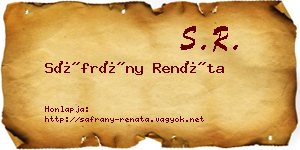 Sáfrány Renáta névjegykártya